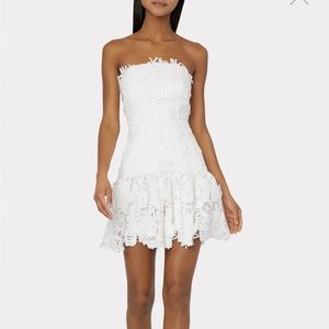 NWT Milly Esther 3D Lace Dress - White Strapless